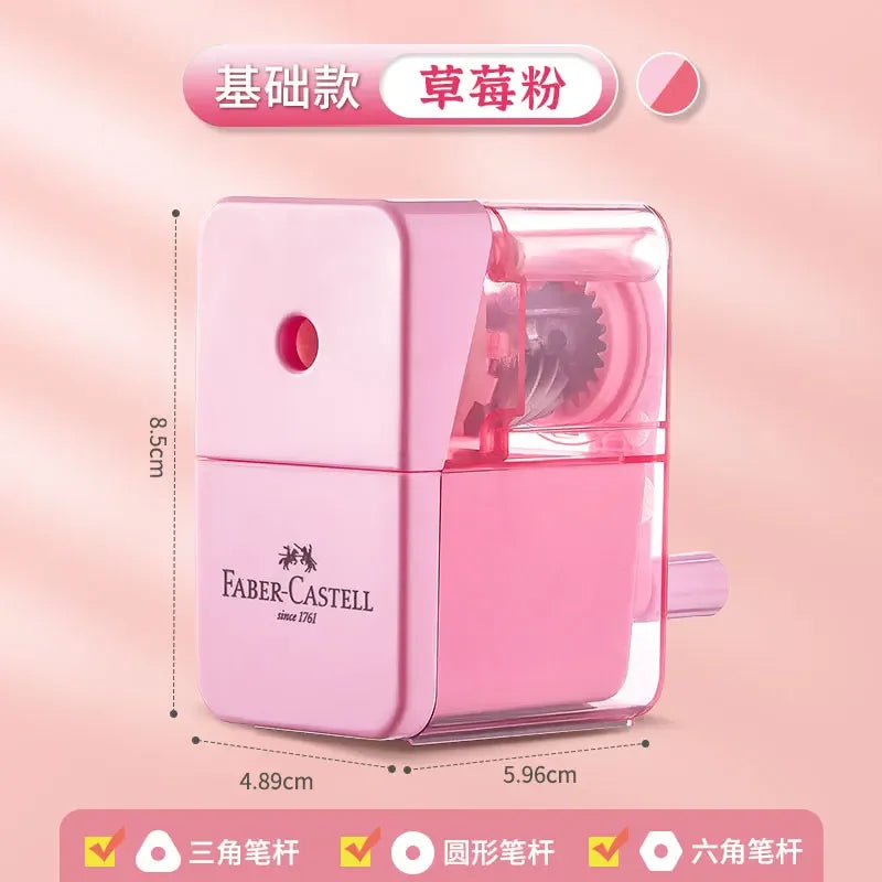 FABER CASTELL Manual Hand Crank Pencil Sharpener Sharpen 8mm in Diameter Candy Colors for Kids,Artists,Student Office Stationery