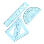 4Pcs Bendable Plastic Ruler Set Small Size Easy Carry Clear Scale Non Slip Geometry Tools for Kids Students Teachers Architects