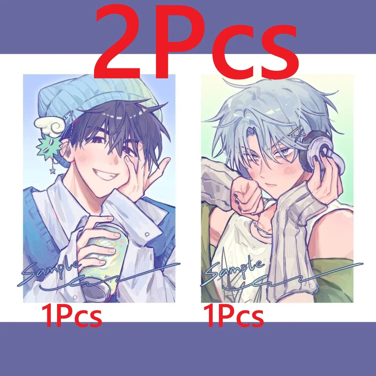 2Pcs/Set Kawaii Alien Stage Anime Photo Card Ivan Till Small Card 3inch Bookmark Collection Friends Exquisite Gift