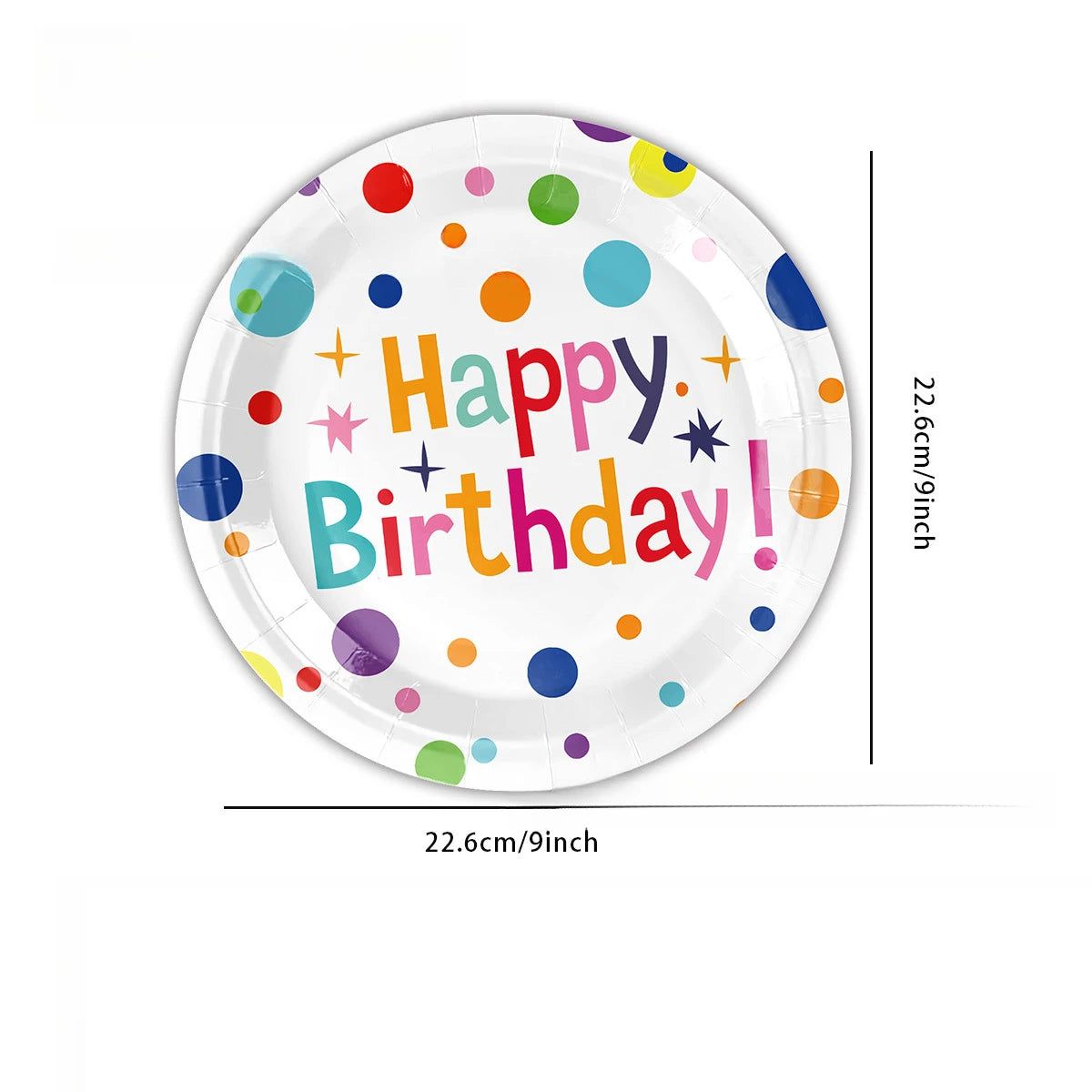 20pcs Colorful Polka Dot Birthday Themed Party Paper Tray Paper Cup Tissue Flag Set Decoration Supplies Birthday Decoration
