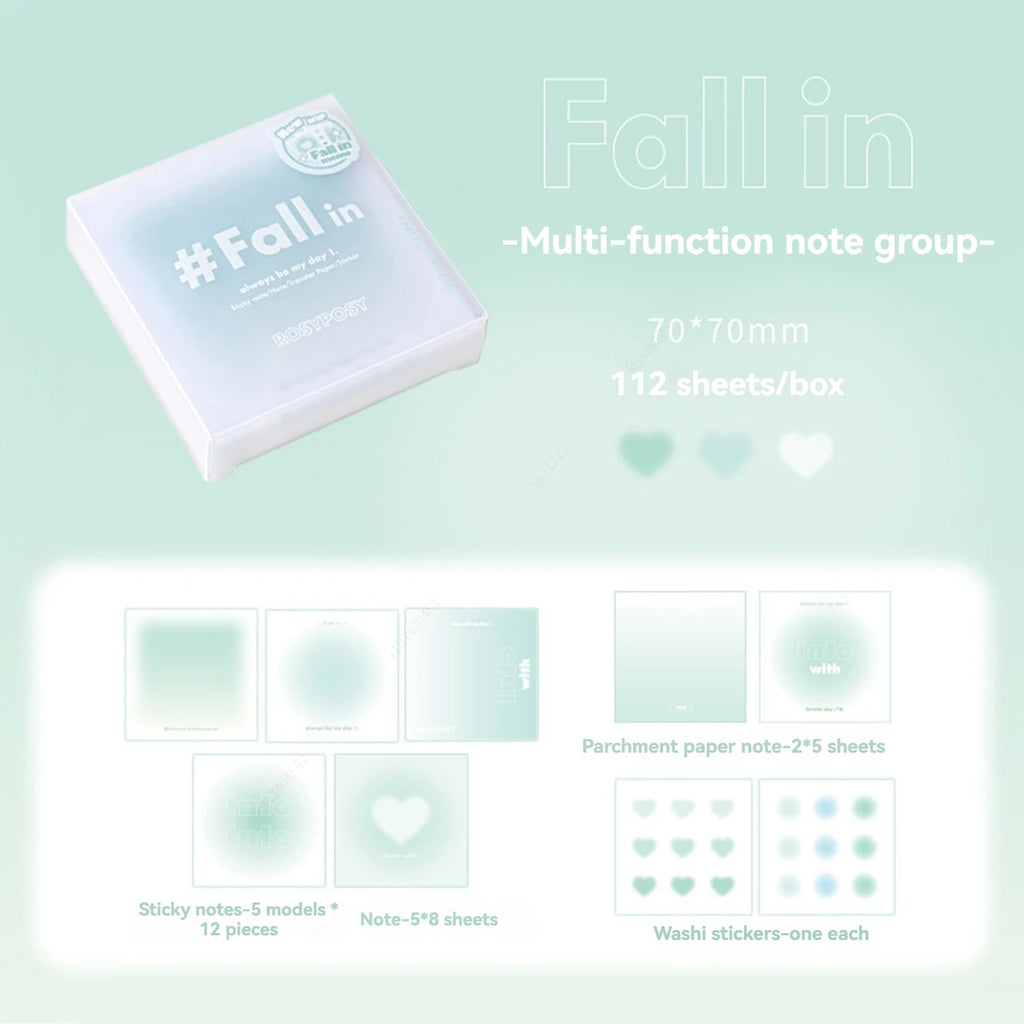 112Sheets Multifunctional Sticky Notes Portable Student Note Marker Writing Sticky Notes Self-Adhesive Easy To Apply Notepad