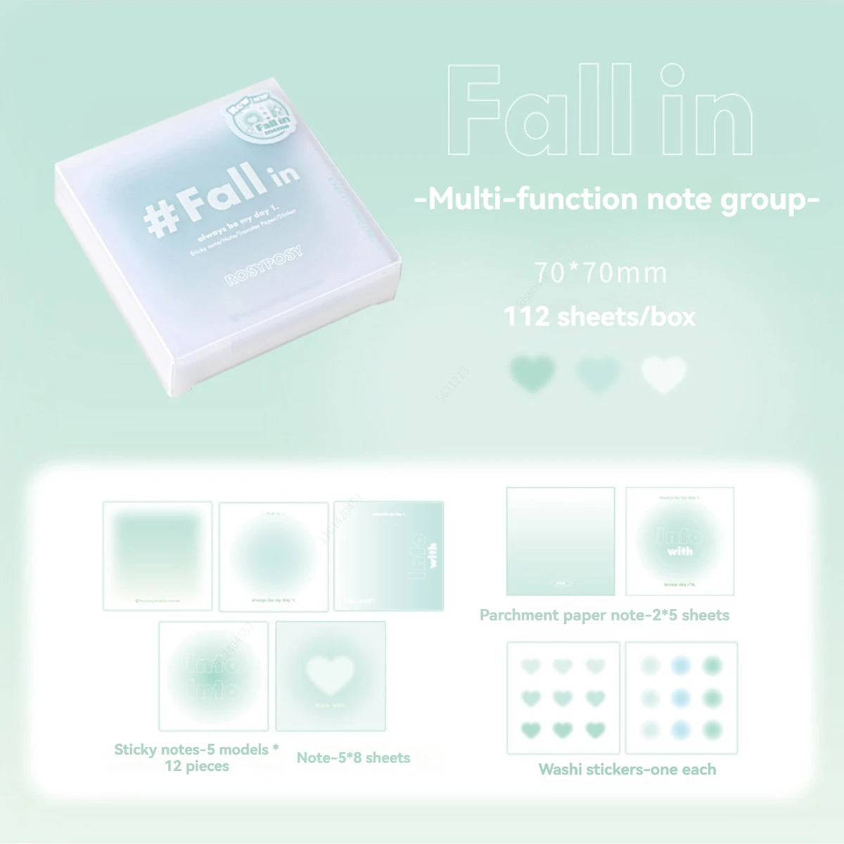 112Sheets Multifunctional Sticky Notes Portable Student Note Marker Writing Sticky Notes Self-Adhesive Easy To Apply Notepad