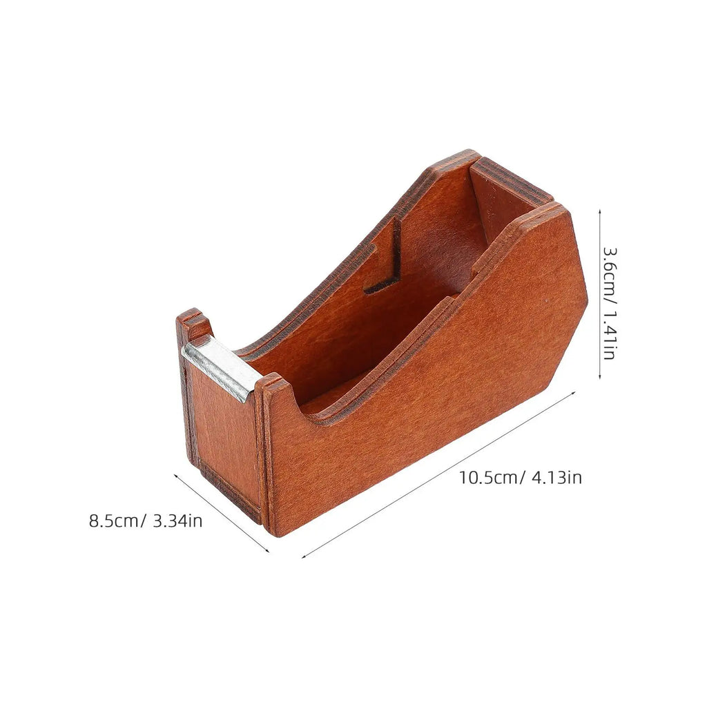 3D Animal Shaped Wooden Tape Dispenser Desktop Office Supplies Portable Stationery Hardware Holder For Cutters Vintage Style