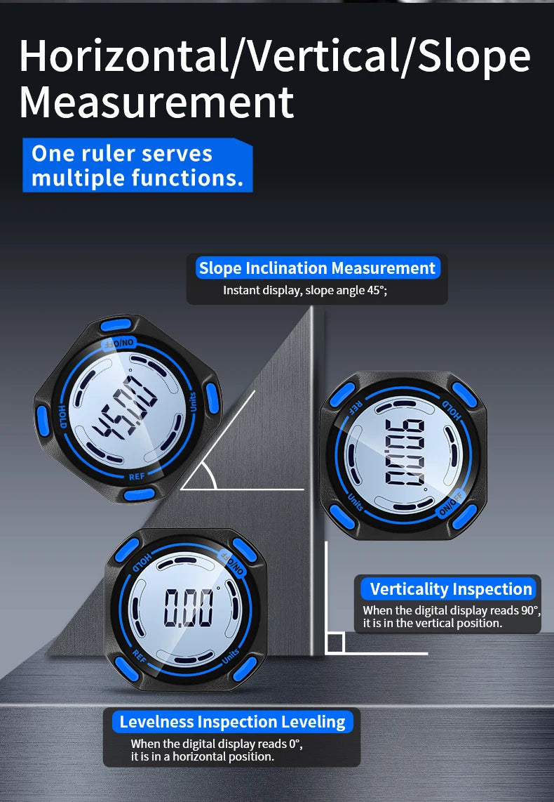 SNAKOL Mini Angle Gauge Magnetic Protractor Digital Inclinometer Angle Finder Level Box With Magnes and Backlight