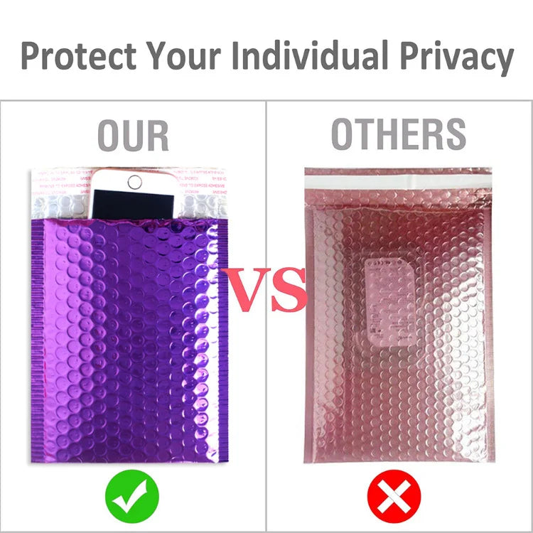 30pcs/lot Rose Gold/Silver/Purple/Blue Packaging Shipping Bubble Mailer Plastic Padded Envelopes Gift Bag Mailing Envelope Bag