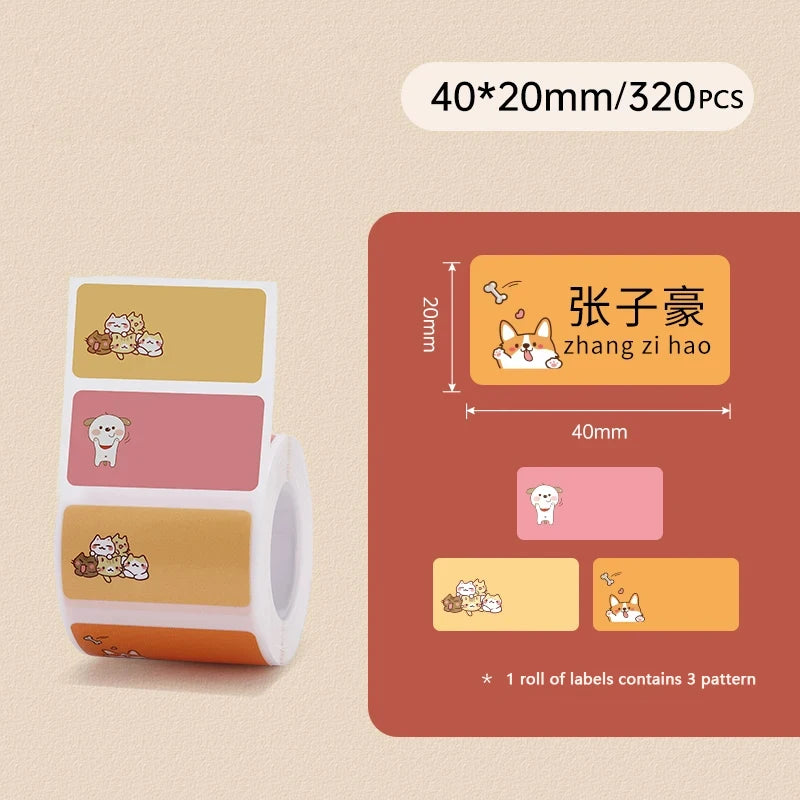 Original Niimbot B21/B3S/B1/B203 Colorful White Transparent Label Sticker  Self-adhesive Waterproof  Price Tag Thermal Paper