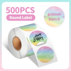 Thermal Label Paper round Sticker White Pure Color Shipping Label Waterproof for Phomemo PM241/PM246S/D520 Label Printer