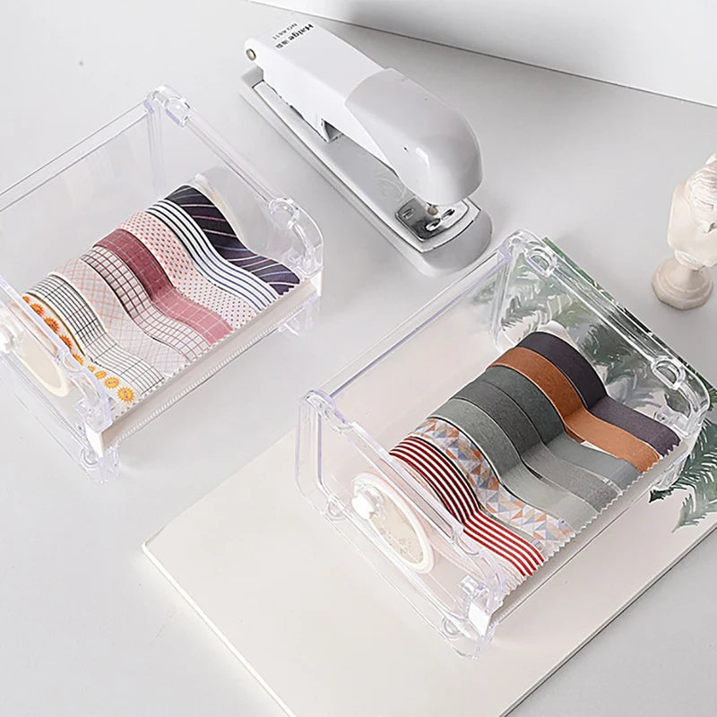 Masking Tape Cutter Washi Tape Storage Organizer Cutter Office Tape Dispenser