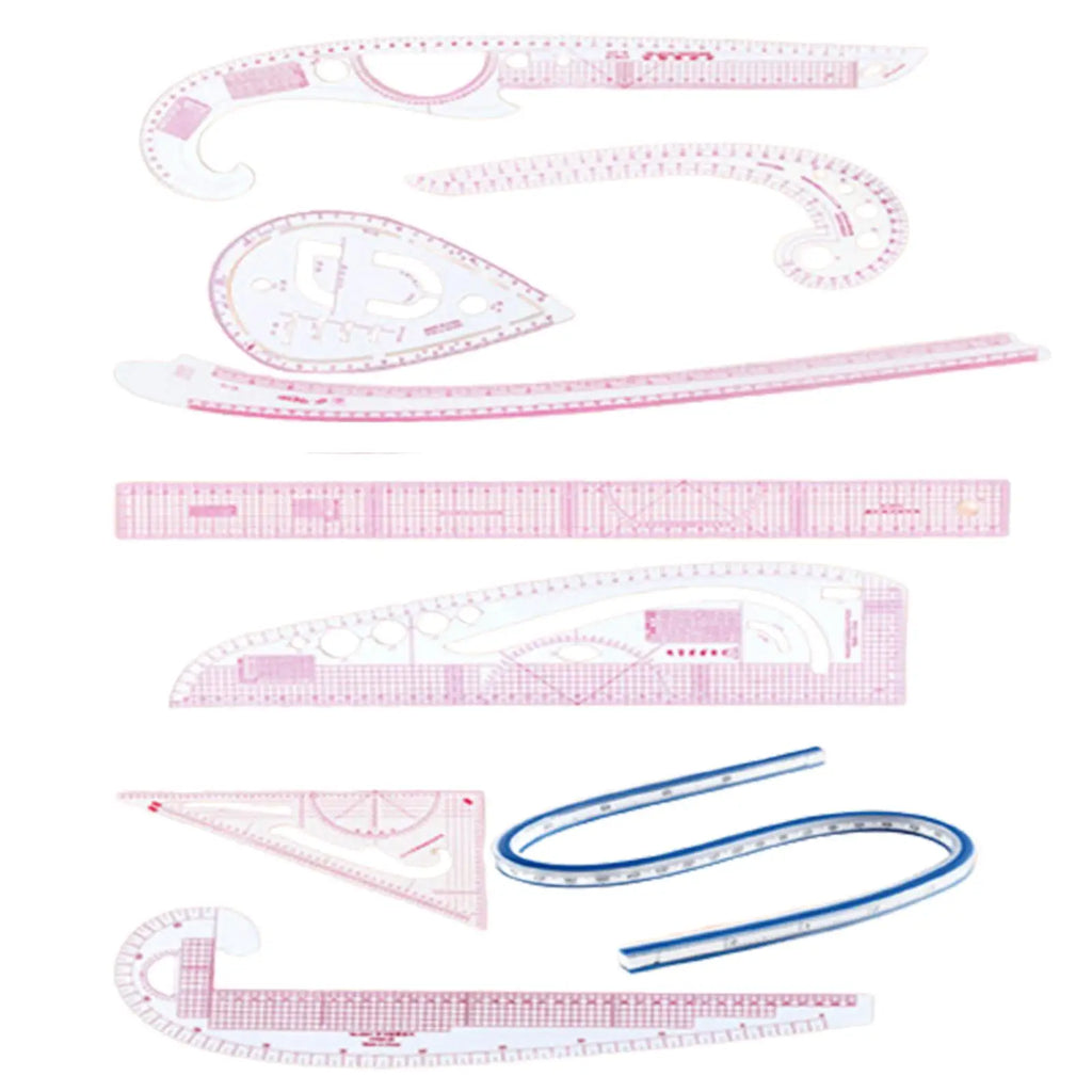 French Curve Ruler Set Tailor Pattern Making Clothes Drawing Template Fashion Design Measure Ruler for Tailors Designers