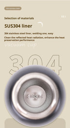 300ML Stainless Steel Vacuum Flask with Lifting Ring Mini Thermos Cup Car Insulated Cup Portable Travel Water Bottle Coffee Mug
