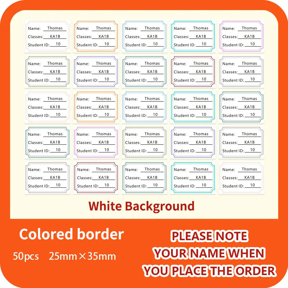 Custom Transparent Self-adhesive Baby Name Sticker Customised Kindergarten Tag in Hebrew Personalized Waterproof Stickers Label