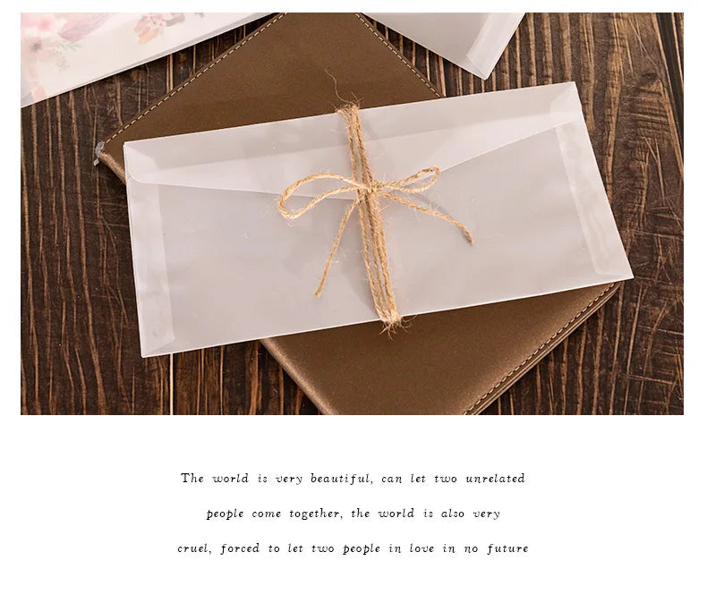50pcs/lot Translucent Envelopes for Wedding Invitation European Style Sulfuric Acid Paper Envelope Business Storage Bag Envelope