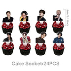 New SK Male Group Birthday Party Theme Decoration Cup Plate Banner Backdrop Gift Bag for Gift Baby Shower Supplies