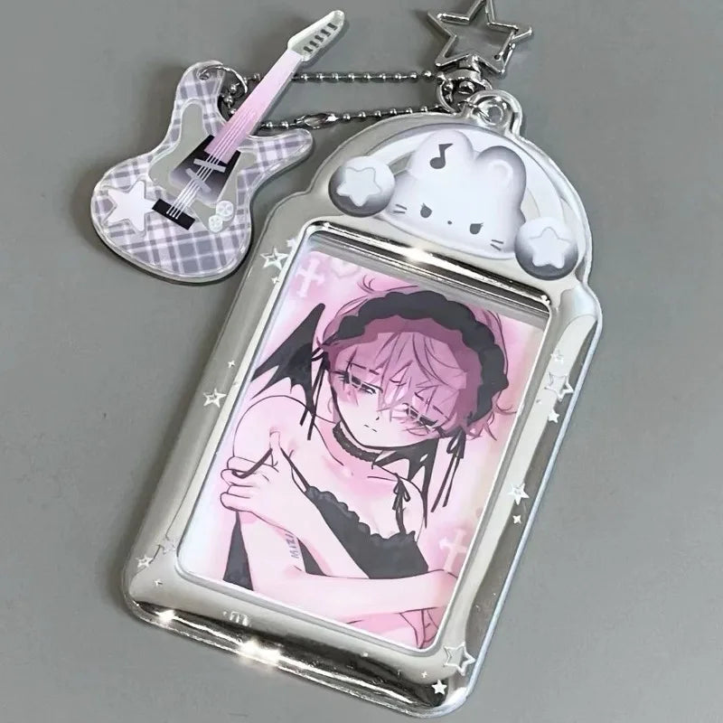 Ins Cat Photo Card Holder Kpop Photo Card Display Pendant Student ID Card Protective Cover Kpop Supplies