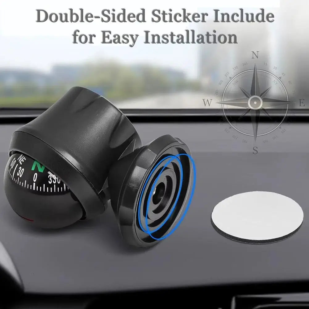 High Quality 360 Degree Rotation Waterproof Vehicle Navigation Ball Shaped Car Compass with Suction Cup