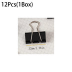 12Pcs/1BOX Binder Clip Clamps Long Tail Combination Folder Bookmark Paper Ticket Clips Effortless School Office Supplies