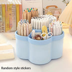 1pc 360 degree cute rotating pen holder, large capacity multifunctional desktop stationery storage box, stationery storage