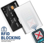 Anti-Scan RFID Blocking Card Holder - Aluminum Metal Wallet for 6 ID/Bank Cards Business Credit Card Case with Secure Protection