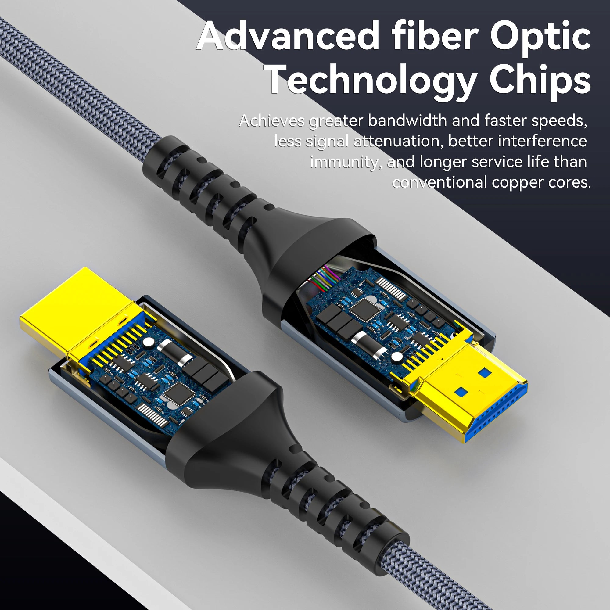8K HDMI Fiber Optic Cable 8K60Hz 4K120 HDMI 2.1 Cable  Dynamic HDR/eARC/HDCP 2.3 Compatible with LG Samsung Sony TV/PS5/Blu-ray