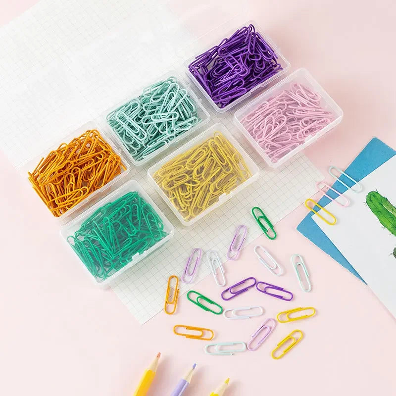 50pcs/box 28mm Macaron Colored Paper Clips, Creative Accounting Decoration Materials, Bookmarks, Paper Clips