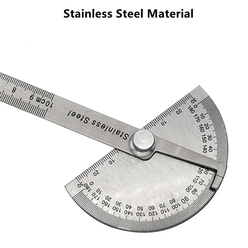 180 Degree Protractor Metal Angle Finder Angle Ruler Woodworking Tools Measuring Ruler Angle Meter Stainless Steel Goniometer