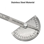 180 Degree Protractor Metal Angle Finder Angle Ruler Woodworking Tools Measuring Ruler Angle Meter Stainless Steel Goniometer