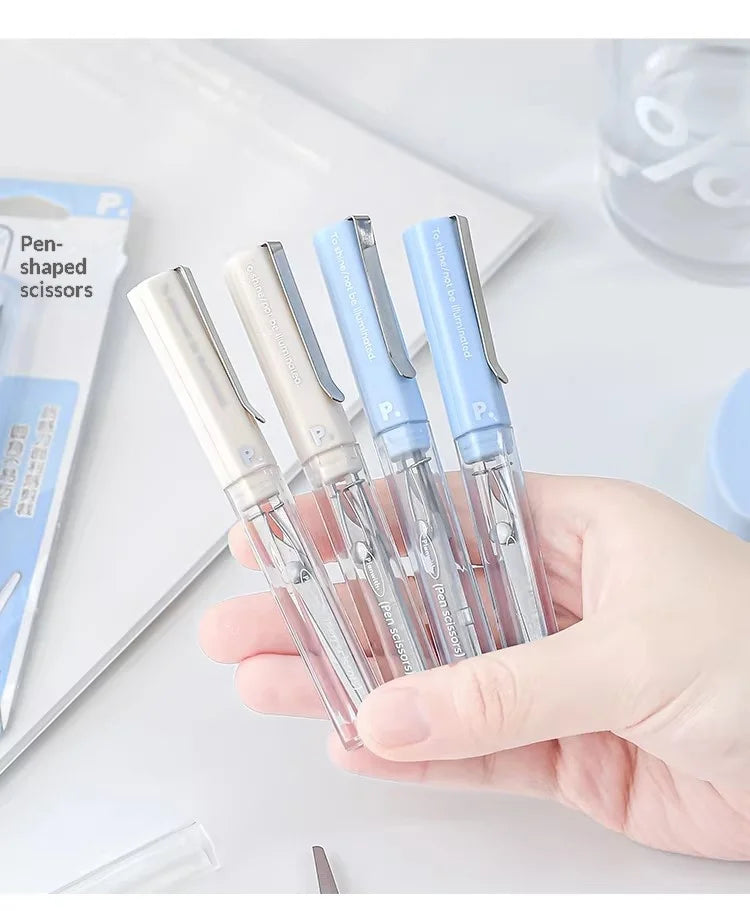 Planwith Stainless Steel Mini Folding Scissors Portable Creative Pen-Style Design DIY Paper-Cutting Art Tool School Office Supp