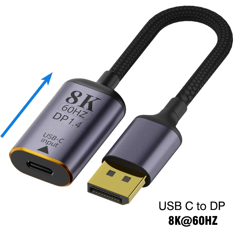 USB Type C To HDMI-Compatible 8K USB C to DP DisplayPort miniDP 4K VGA Adapter For Laptop MacBook TV Box PS5 Switch iPad Galaxy