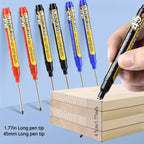 Lot 45mm Waterproof Long Head Nib Deep Hole Markers Pen Tile Carpenter Pen Multi-purpose for Woodworking Black/Blue/Red Ink