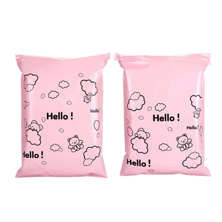 100PCS Lovely Baby Pink Poly Mailer Adhesive Envelope Shipping Bags DIY Bra Skirt Shoe Box Toys Present Gift Packaging Pouches