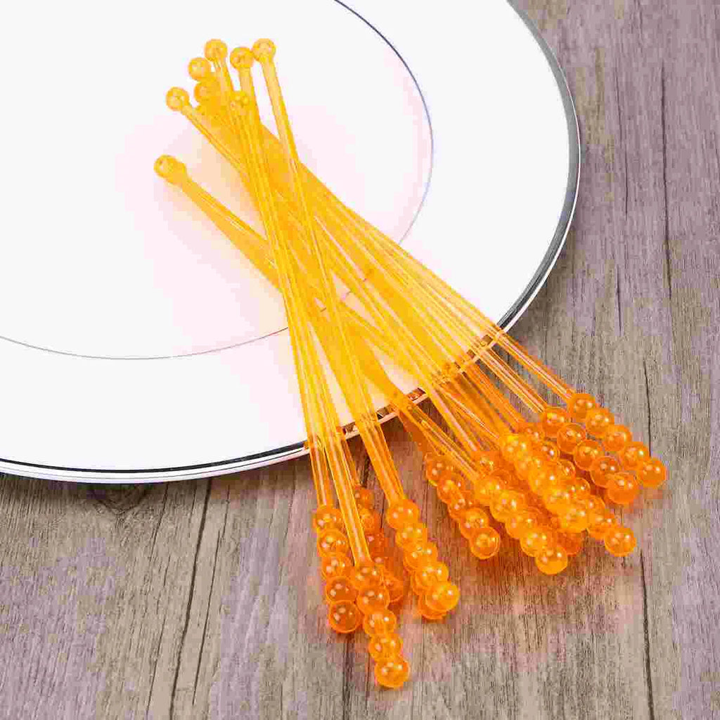 50 Pcs Drinks Coffee Stirrers Swizzle Sticks Long Handle Mix Cocktail Beverage Acrylic