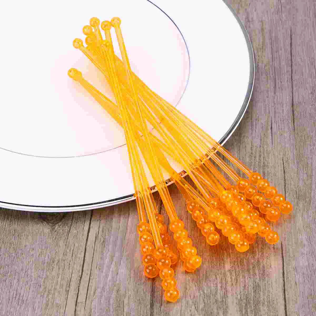 50 Pcs Drinks Coffee Stirrers Swizzle Sticks Long Handle Mix Cocktail Beverage Acrylic