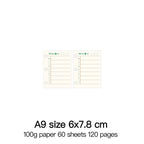 High Quality Ring Binder Notebook A5 Personal A6 A7 A8 Size Insert Refills Loose Leaf Spiral Diary Planner Inner Core 100g Paper