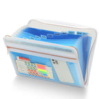 13 Pocket Expanding File Folder Organizer with Front Clear Pouch,Accordion File Organizer with Zipper Closure,Papers Letter Size