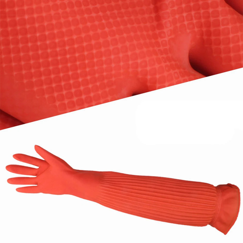 45/56cm Latex Long Gloves Aquarium Fish Tank Industrial Thick Protective Gauntlets Waterproof Rubber Latex Dishwashing Gloves