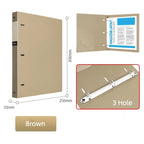 3 Hole Ring Binders File Folder Loose-leaf Binder Morandi Color Waterproof Document A4 Paper Storage