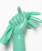 Transparent Tone Latex Short Gloves Stretchy Natural Rubber Full Finger Gloves