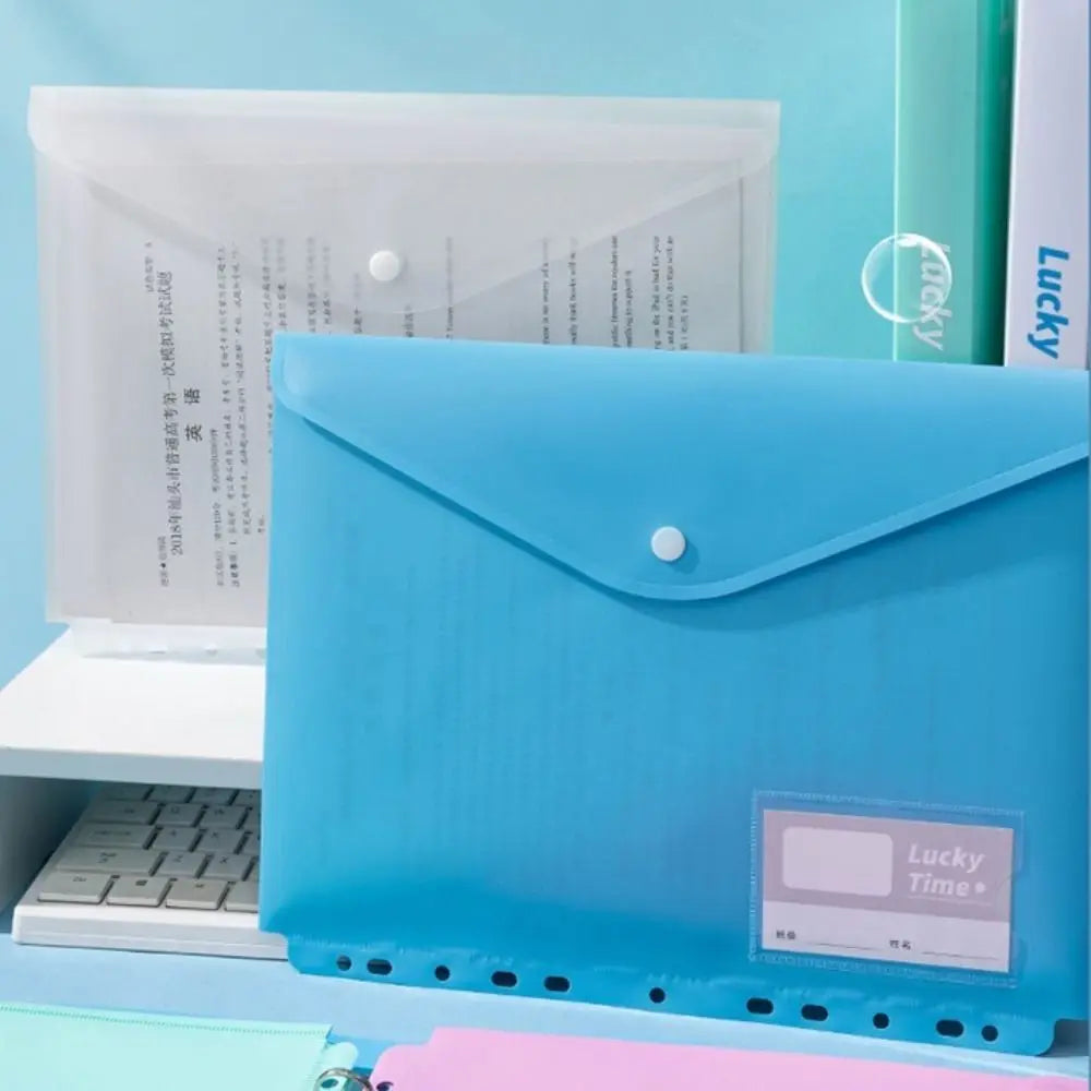 New PP A4 File Folder 3 Hole Dustproof Data Folder Waterproof Large Capacity Document Display Book Office