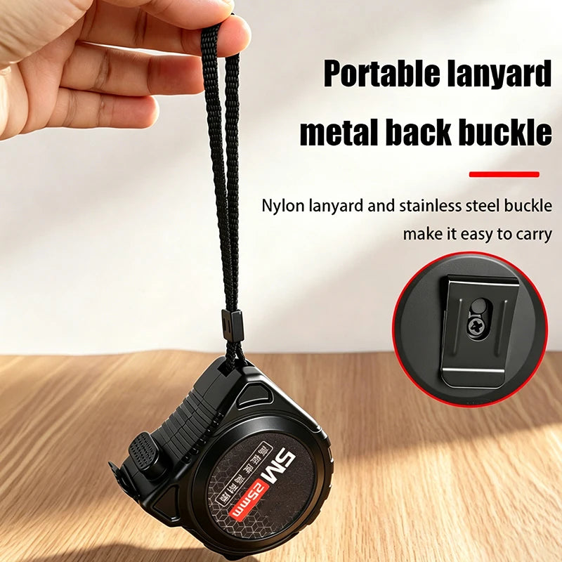 Self-locking/Brake Dual-mode Steel Telescopic Tape Measure, High-precision Wear-resistant Heavy-duty Reliable Measuring Tool.
