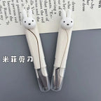 New Cute Miffy Bunny Sweet Creative Cartoon Pattern Simple Fashion Small Portable Plastic Scissors for Students Doing Crafts