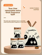 100PCS Thickened Trash Bags with Cute Cartoon Design Sturdy Tear-Resistant Garbage Liners Great for Kitchen Bathroom Office