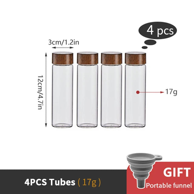 Coffee Beans Storage Container Tube Display Rack Tea Bottle Glass Single Dose Espresso Accessory Coffeware Set Barista Tool Gift