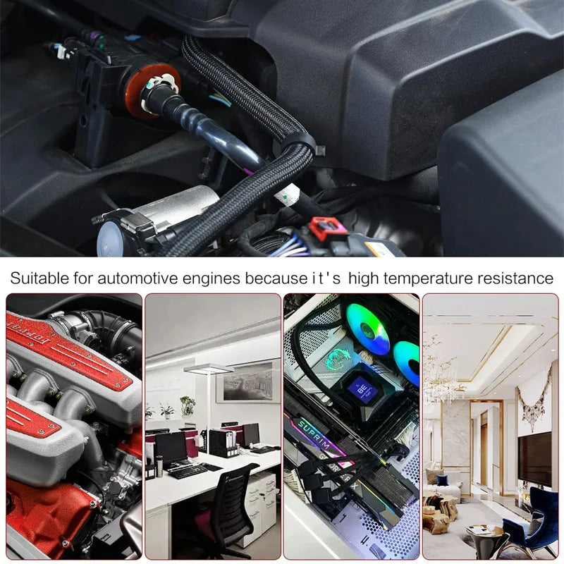 Braided Wire Loom PET Cable Loom Expandable Braided Sleeving Wire Sleeve for TV Computer Home Theater Cable Sleeve 3M/10M
