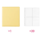 PLRBOK A5 Glitter Leather Photo Cards Album 3 Rings 7.6×9.8mm Kawaii Cute Binder Photocard 20 Sheets 4 Pockets Sleeves 80 Photos