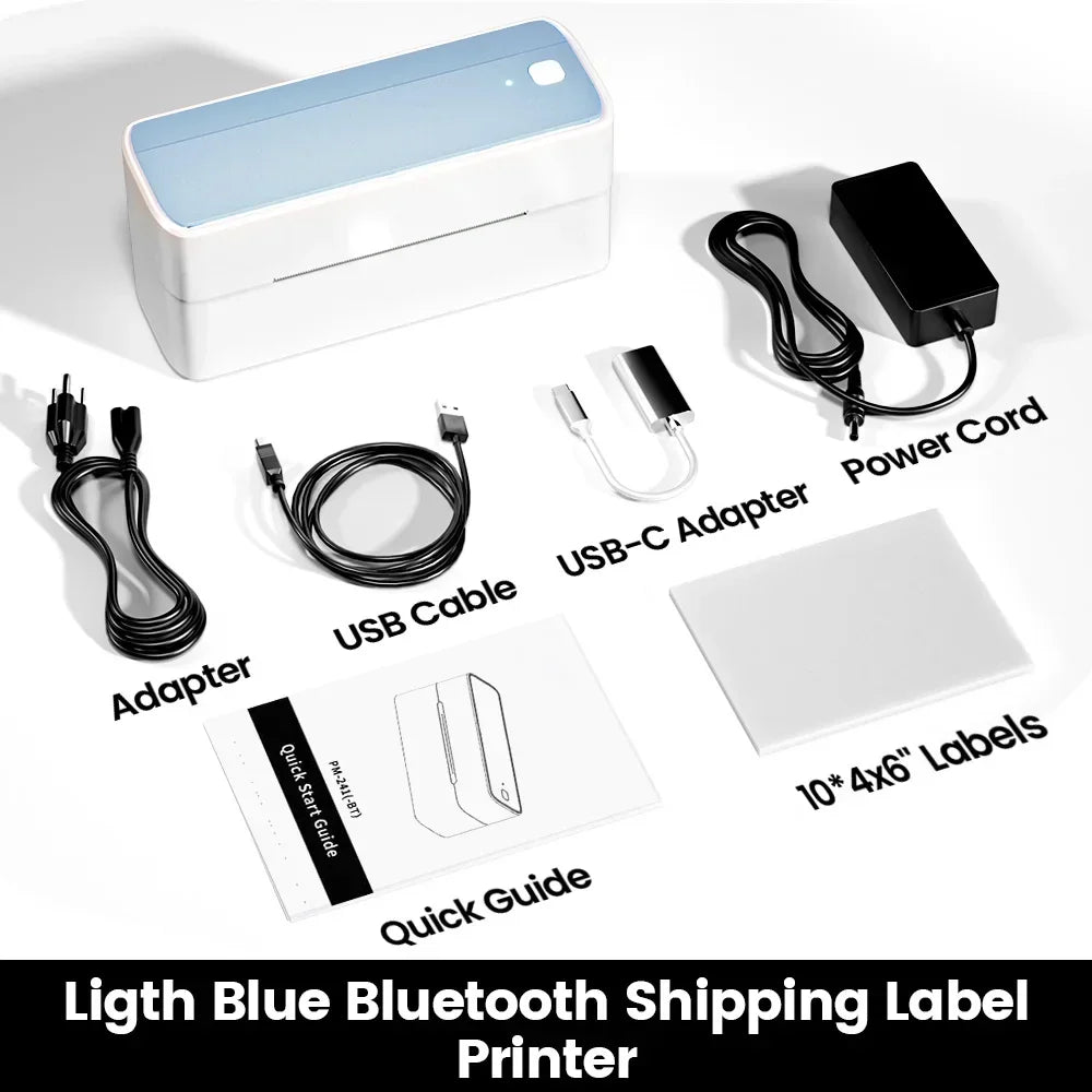 241 Bluetooth Thermal Label Printer Wireless Small Shipping Label Printer 4X6 Compatible with iPhone Android Mac Window