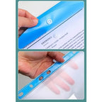 Pack of 6 A4 Plastic Covers with 11 Holes Adhesive Closure Compatible with 2/3/4 Rings for School And Office Supplies