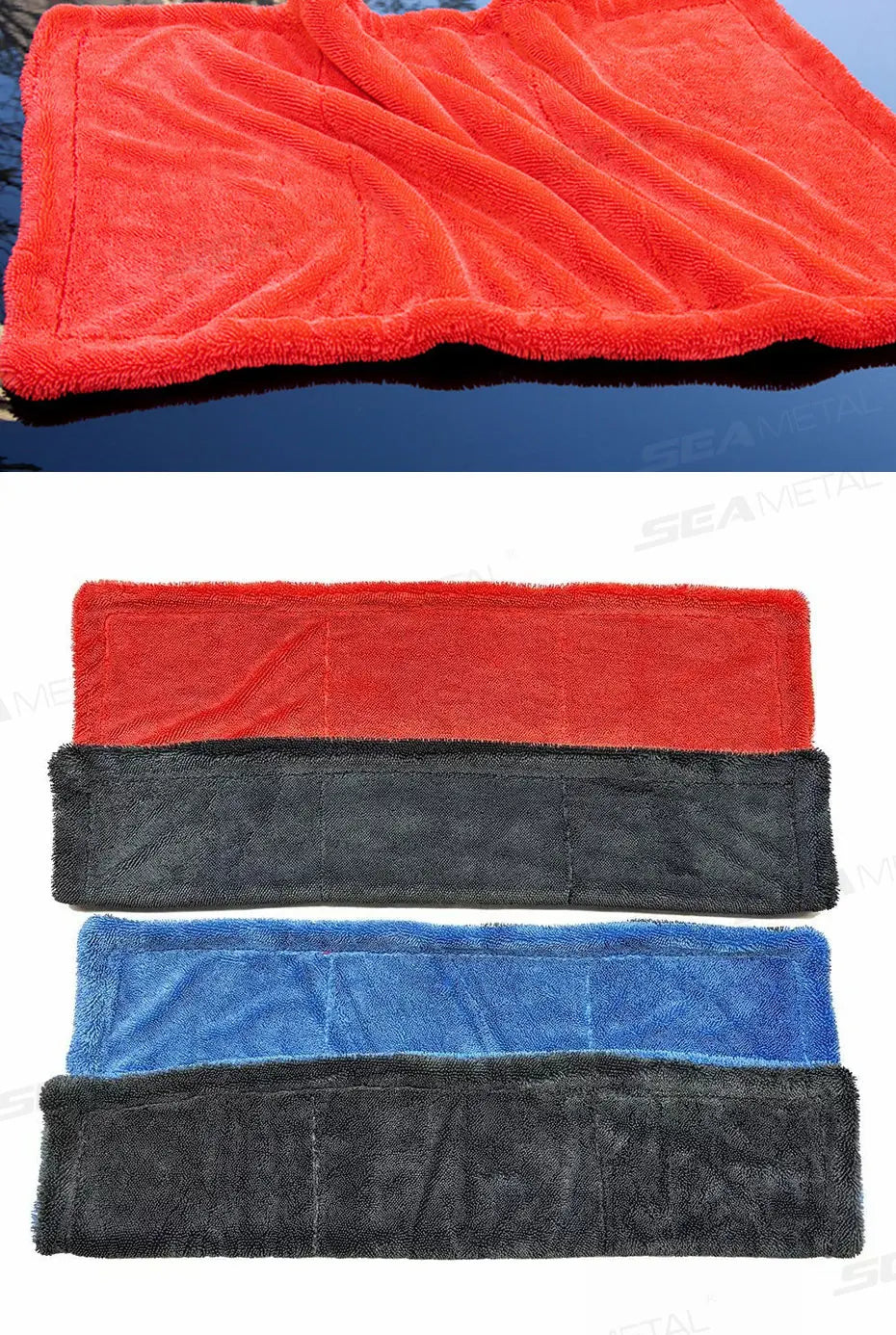 SEAMETAL Heavy-Duty Car Towel 1200GSM Super-Absorption Microfiber Drying Cloth Ultra-Soft Scratch-Free Car Detailing Towel