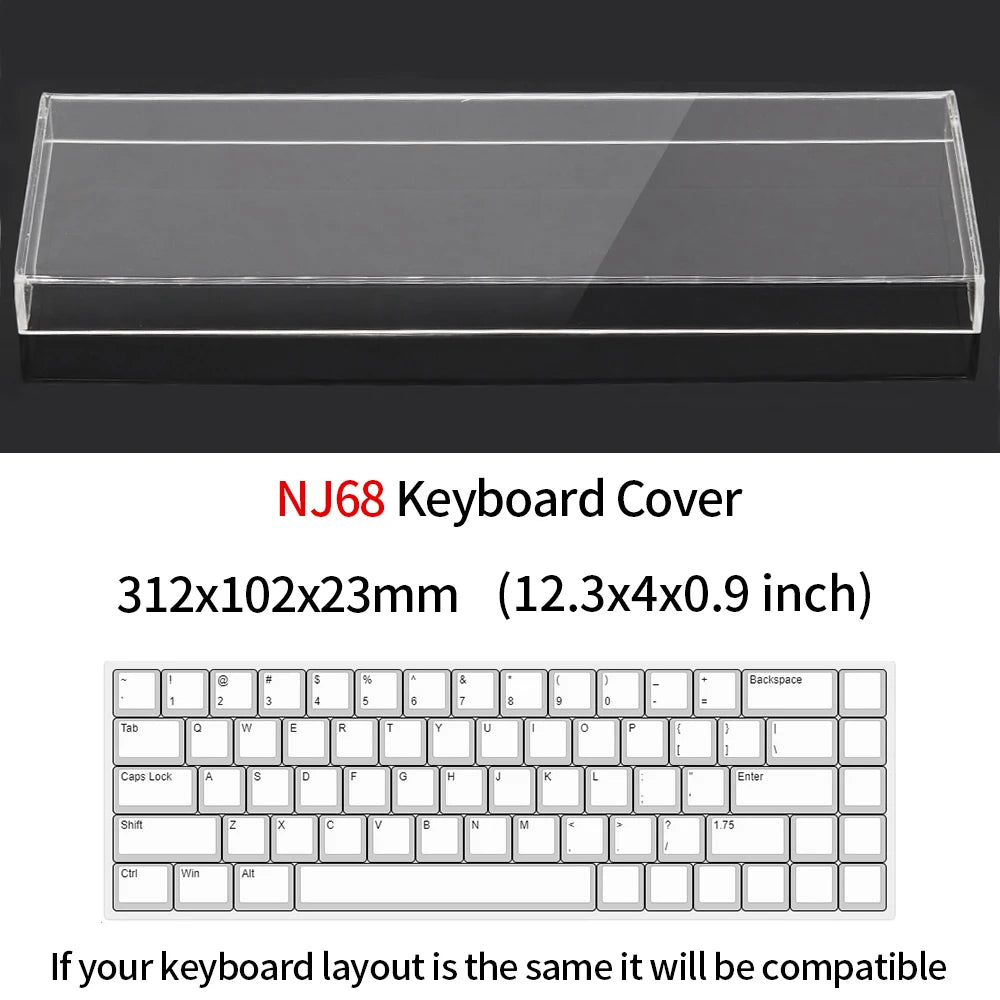 Acrylic Mechanical Keyboard Dust Cover New Mechanical Gaming Keyboard 104 Keys Mouse Protection Transparent Cover