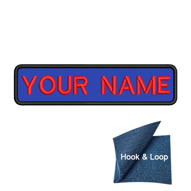1PC 10cmX2.5cm Custom Personalized Name Embroidered Patch Number Stripes Badge Tags Armband Iron On Backing Hook & Loop Backing