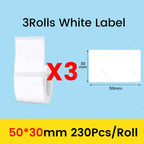 3/5/10 Rolls NiiMbot B21 B1 Label Printer Paper Roll Waterproof Anti-Oil Tear-Resistant Price Tag Pure White Sticker Papers
